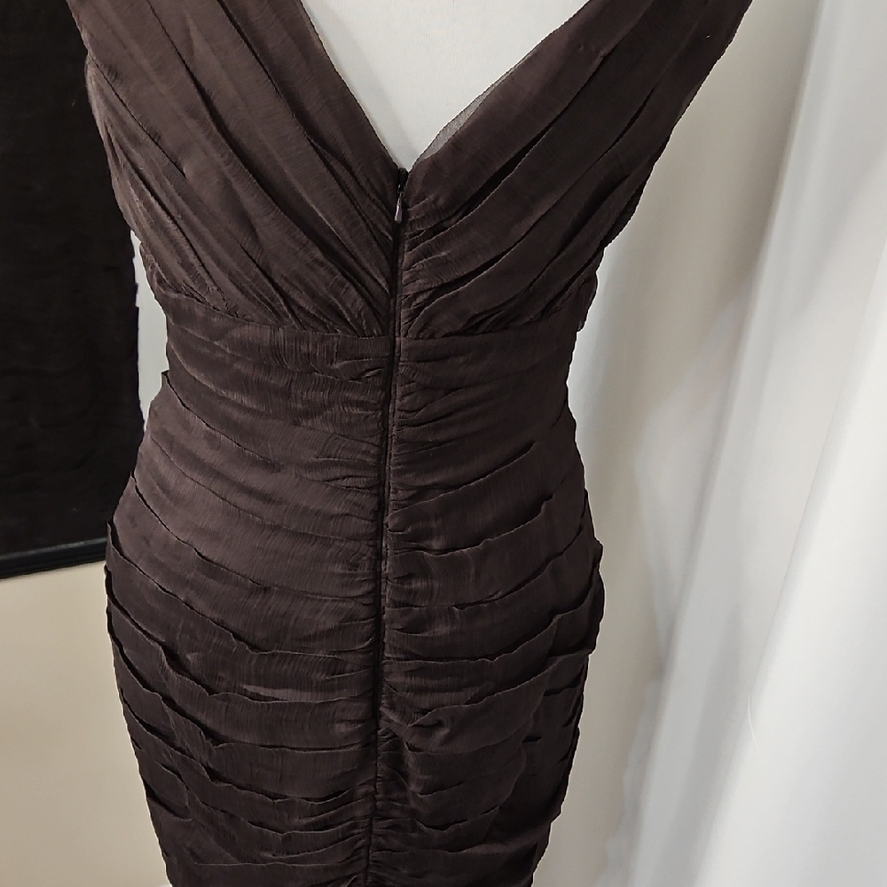 Tadashi Shoji Chocolate Brown Midi Dress - Picture 5 of 6